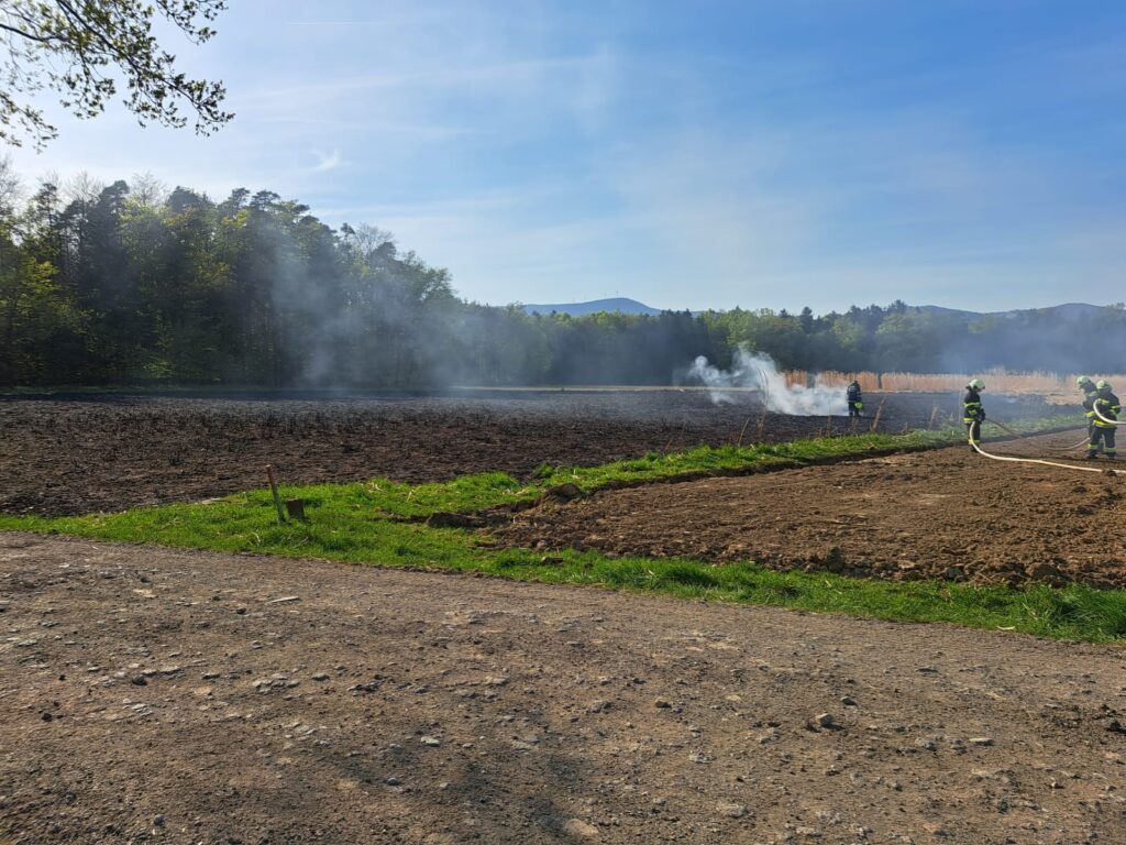 Brand einer Erntemaschine