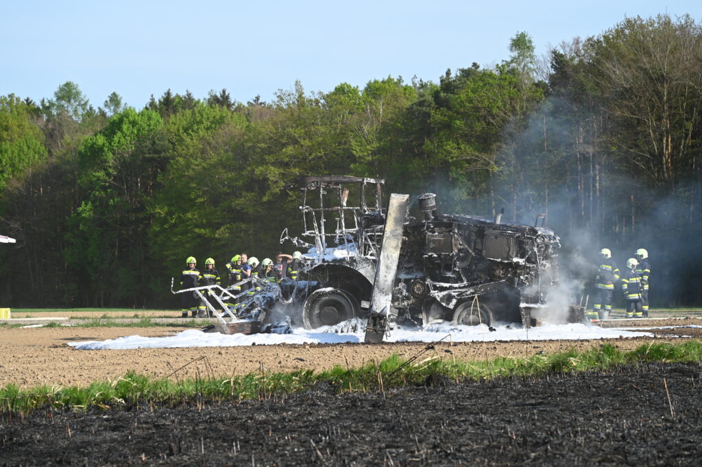 Brand einer Erntemaschine