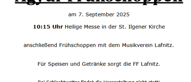 Einladung: Ägydi-Frühschoppen