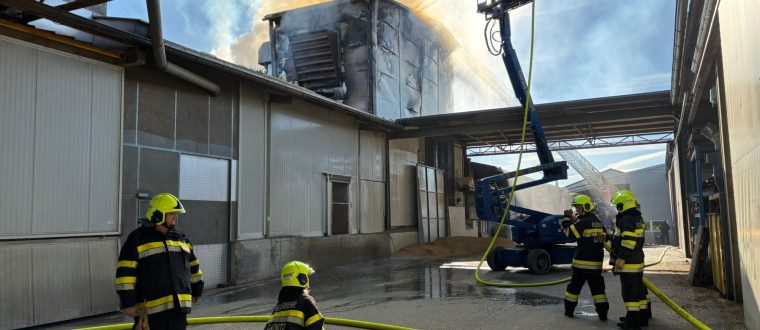 Einsatz: Brand einer Getreide-Trocknungsanlage in Unterlungitz