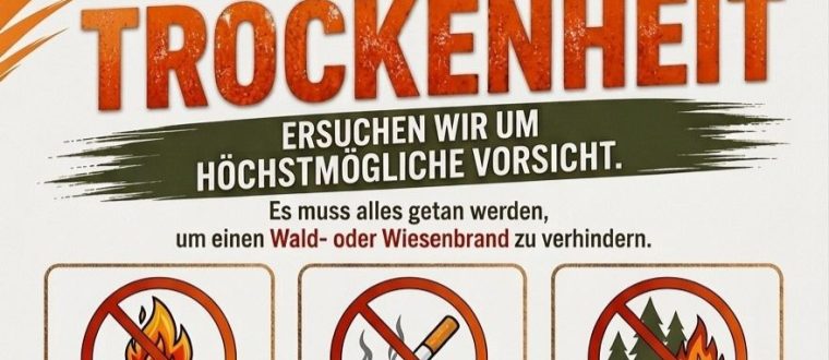 Hinweis: Extreme Trockenheit